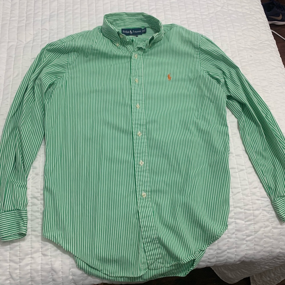 Men’s Polo Ralph Lauren Green Striped Button Down
